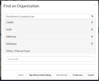 Finding an organization list thumbnail