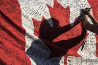 Memorial Flag at Parliament Hill for Corporal Nathan Cirillo thumbnail