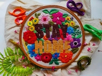 &quot;Stay Home&quot; embroidery thumbnail