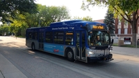 ETS bus displaying &quot;Wear a Mask or Face Covering&quot;, Edmonton, Alberta thumbnail