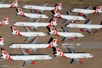 Commercial Airlines Park Dormant Planes At Pinal Airpark Outside Of Tucson, Arizona thumbnail