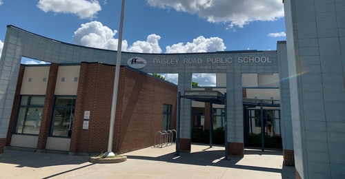 Photograph of Paisley Road School in Guelph Ontario.