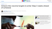 News Article - Ontario Vaccination Rates Approach Target Ahead of Schedule thumbnail